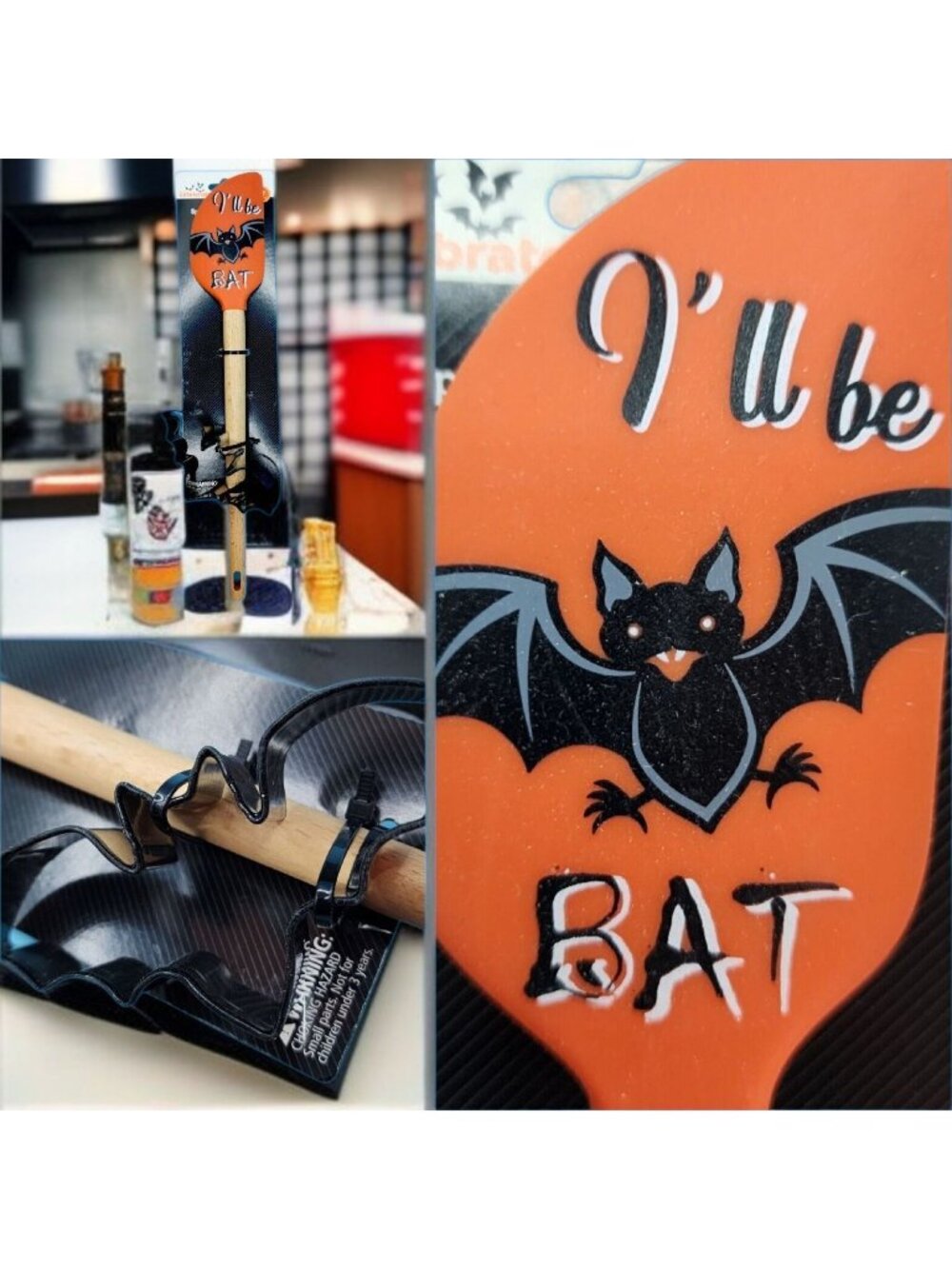 Halloween Bat Spatula & Cookie Cutter Set I'll Be Bat 2PC Set Gothic Kitchen